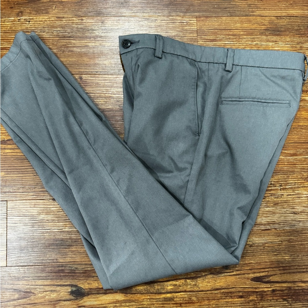 Haggar Gray Dress Pants Flat Front Professional